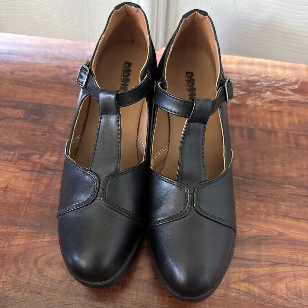 Dadawen Womens Mary Jane Shoes Size 41 US 10.5 Chunky Heel Y2K Black Goth‎ Emo